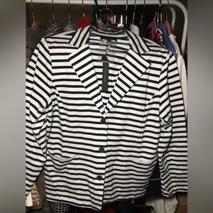 BNWT TAHARI KNIT BLAZER STRIPED